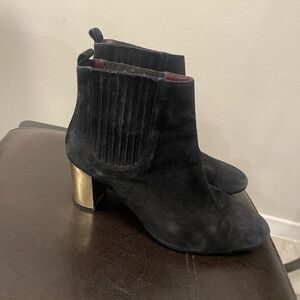 Opening Ceremony Suede Leather Chrome Heel Booties sz 41